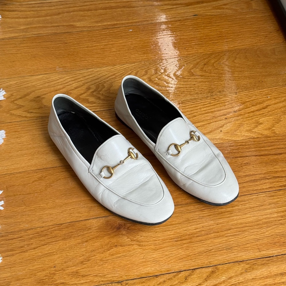 White Gucci Loafers Size 38 1/2